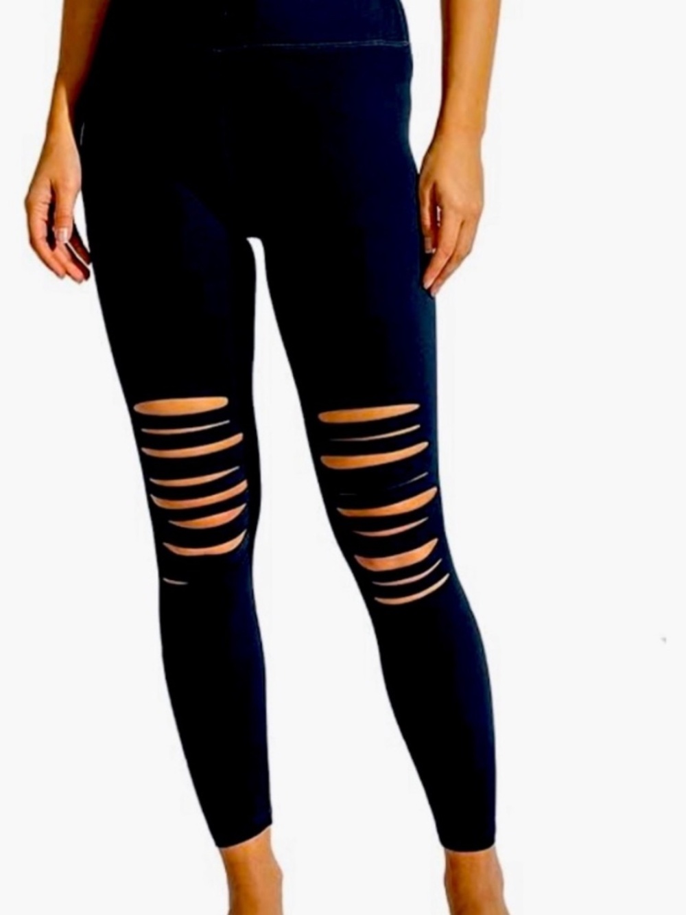 Rae Mode Brand New Women's Black Leggings with laser cut-outs